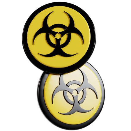 Biohazard Warning Symbols for Biological Safety  3D Icon