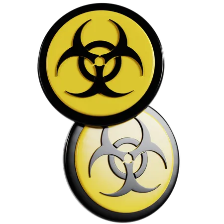 Biohazard Warning Symbols for Biological Safety  3D Icon