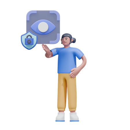 Biometric Eye Recognition  3D Icon