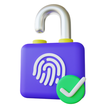 Biometric Fingerprint Authentication  3D Icon