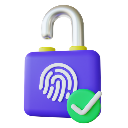 Biometric Fingerprint Authentication  3D Illustration