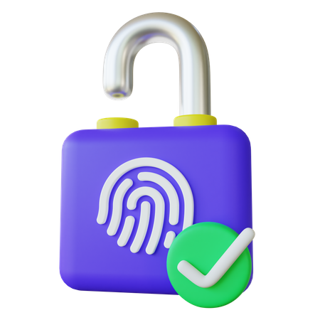 Biometric Fingerprint Authentication 3D Illustration