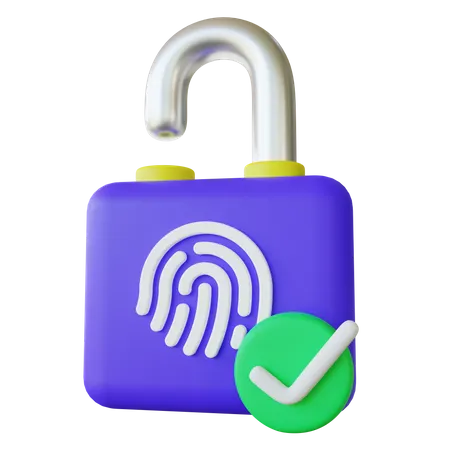 Biometric Fingerprint Authentication 3D Illustration