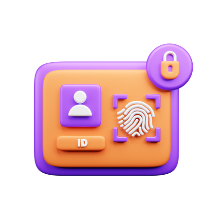 생체인식 ID  3D Icon