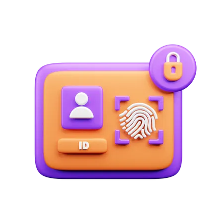 생체인식 ID  3D Icon