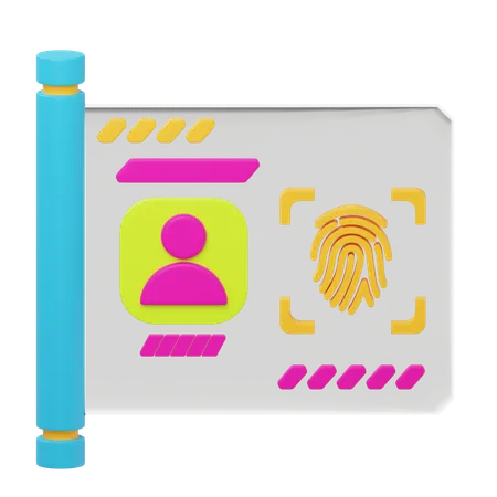 생체인식 ID  3D Icon