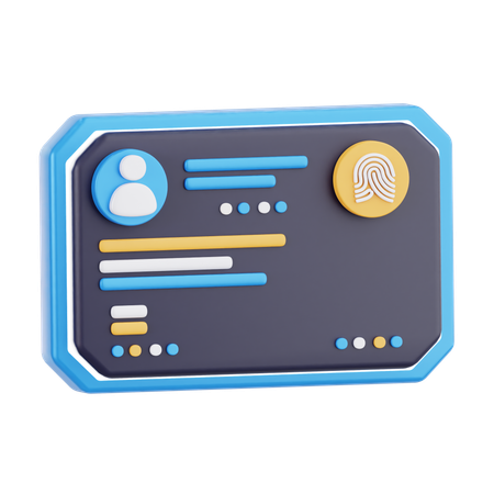 생체인식 ID  3D Icon