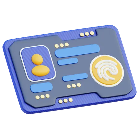 Biometric Id Card  3D Icon