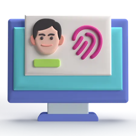 Biometric identification  3D Icon