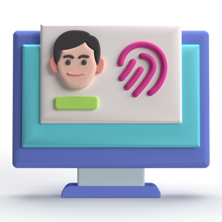 Biometric identification  3D Icon