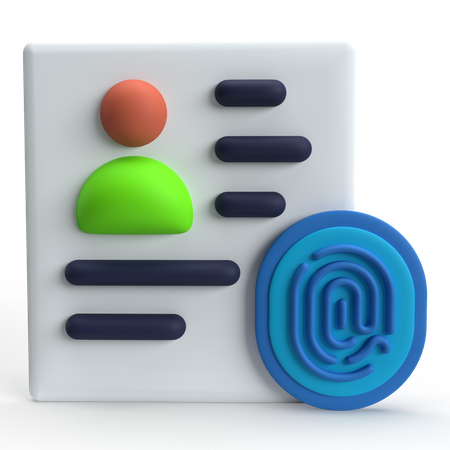 Biometric Identification  3D Icon