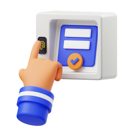 Biometric Lock  3D Icon