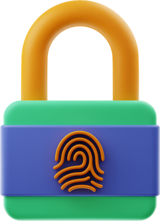 Biometric Lock  3D Illustration