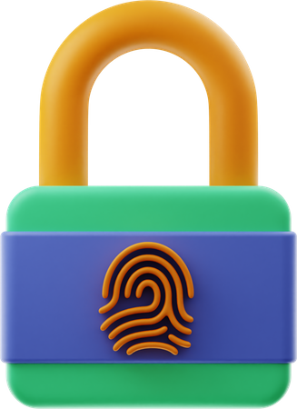 Biometric Lock 3D Illustration