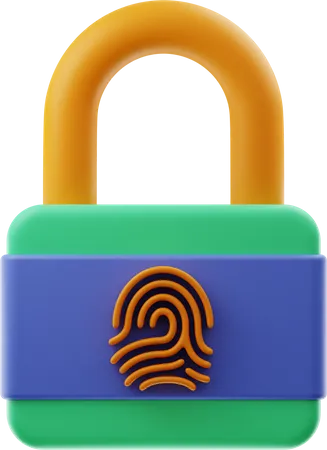 Biometric Lock  3D Illustration