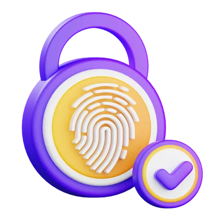 Biometric Padlock  3D Icon