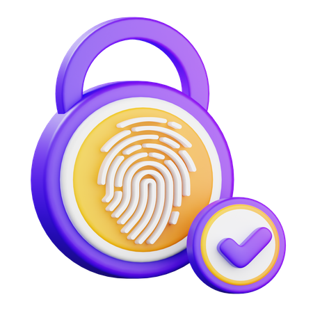 Biometric Padlock  3D Icon