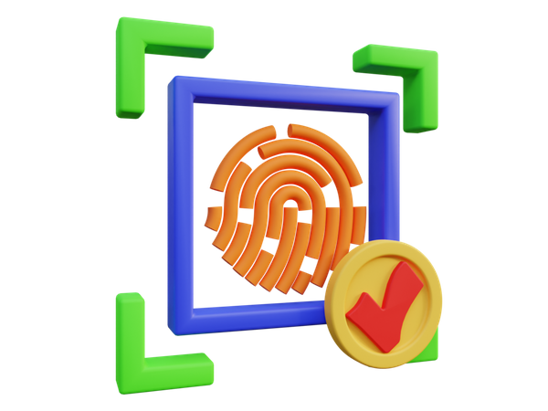 Biometrische Authentifizierung  3D Icon
