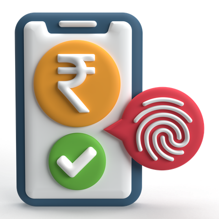 Biometrische Geldsicherheit  3D Icon