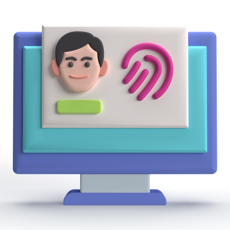 Biometrische Identifizierung  3D Icon