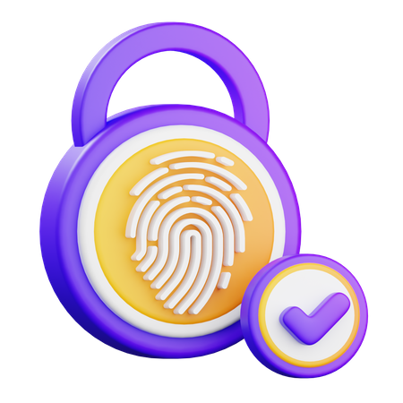 Biometrisches Vorhängeschloss  3D Icon