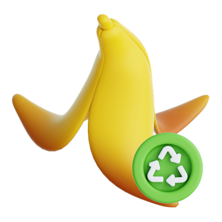 Biomüll Bananenrecycling  3D Icon