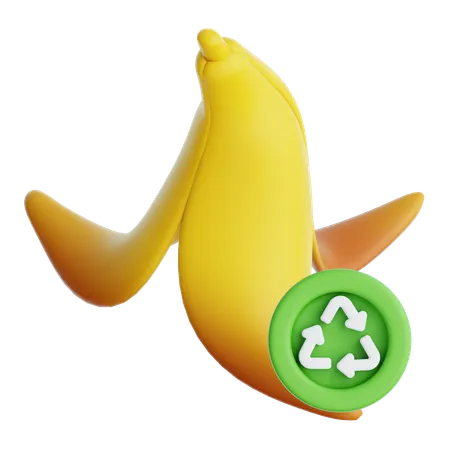 Biomüll Bananenrecycling  3D Icon