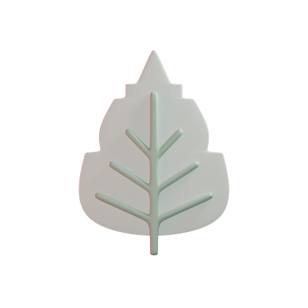 Birch Leaf 3D Illustration