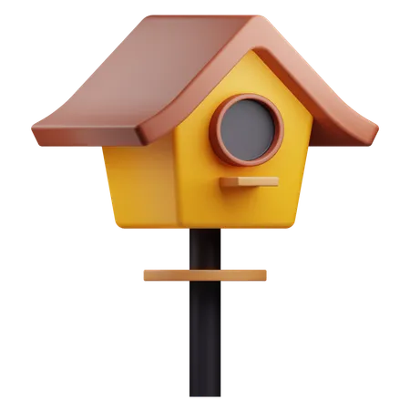 3 D Bird House Illustration With Transparent Background 3D Icon