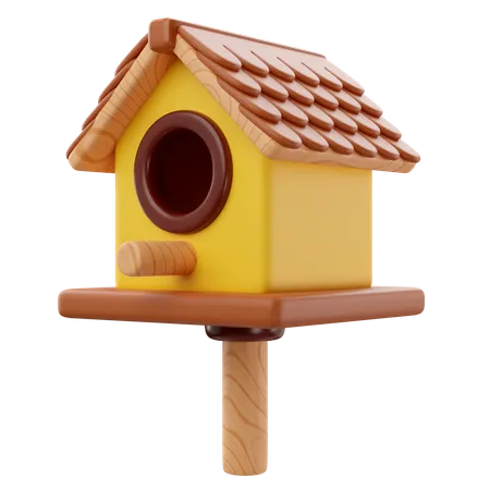 Adorable 3 D Rendering Of A Bird House Icon 3D Icon