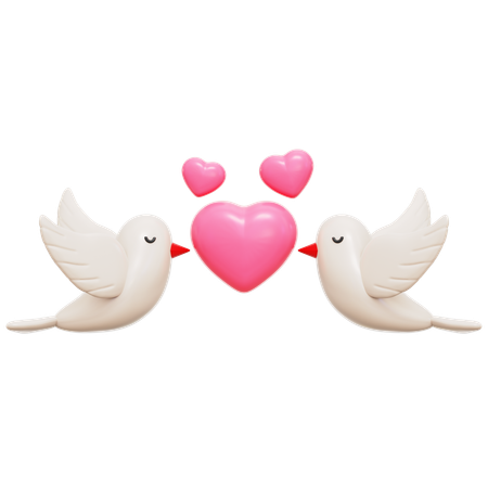 Bird Love Symbol  3D Icon