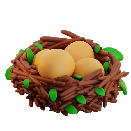 Bird Nest Eggs  3D Icon