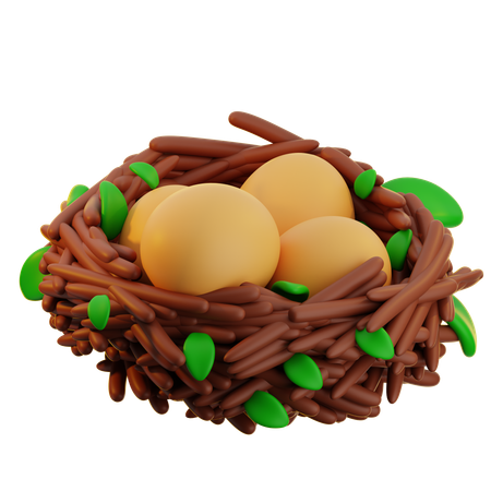 Bird Nest Eggs  3D Icon