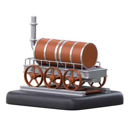 Birth Of The Rail Transport 3 D Iconic Moment Illustration 3D Icon