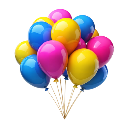 Birthday Balloon Bunch  3D Icon