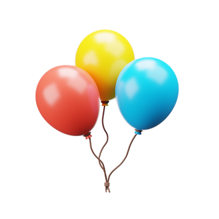Birthday Balloons  3D Icon