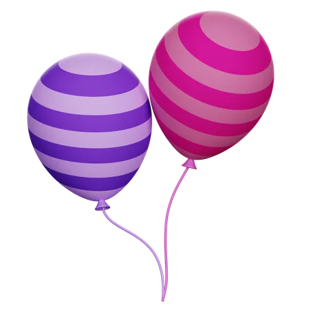 3 D Party Balloons Illustration 3D Icon
