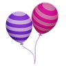 3d birthday balloons illustration