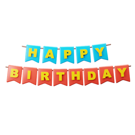 Birthday Banner  3D Icon