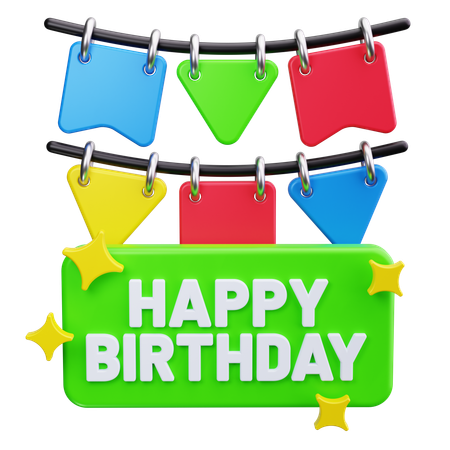 Birthday Banner  3D Icon