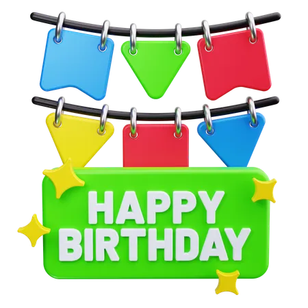 Birthday Banner  3D Icon