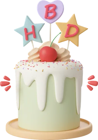Birthday Cake For Celebration Party Happy Birthday 3D Icon