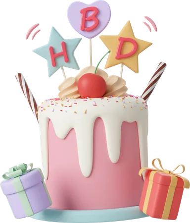 Birthday Cake For Celebration Party Happy Birthday 3D Icon
