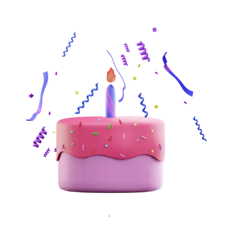 3 D Cake Icon Isolated On Transparent Background 3 D Illustration 3D Icon