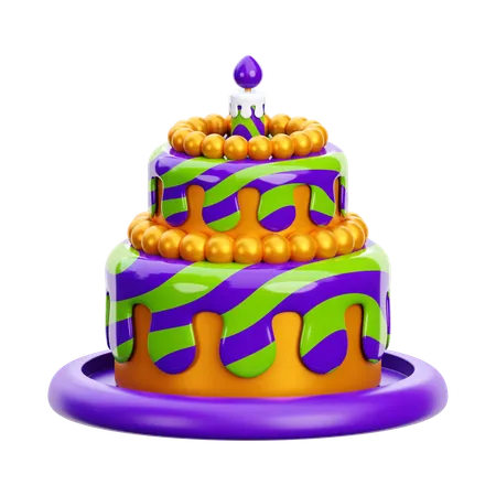 Birthday Cake 3 D Render Illustration Icon 3D Icon