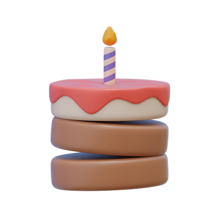 Birthday Cake  3D Illustration