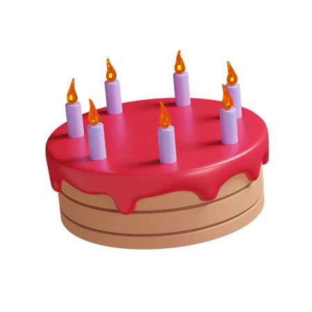 Birthday Cake  3D Illustration