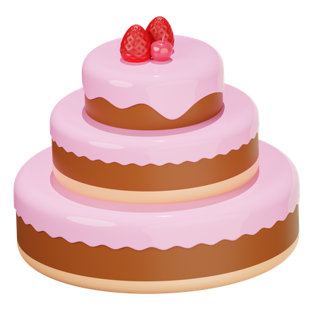 Birthday Cake  3D Illustration