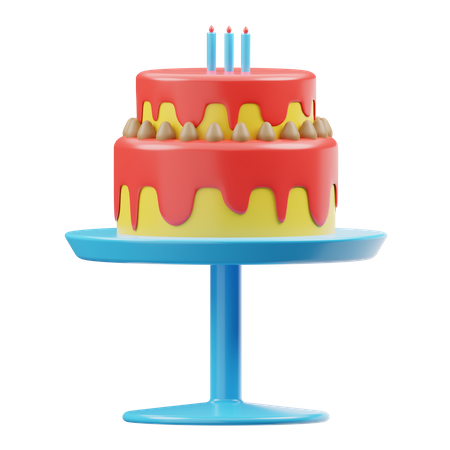 Birthday Cake  3D Illustration