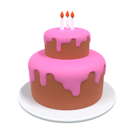 Birthday Cake  3D Illustration